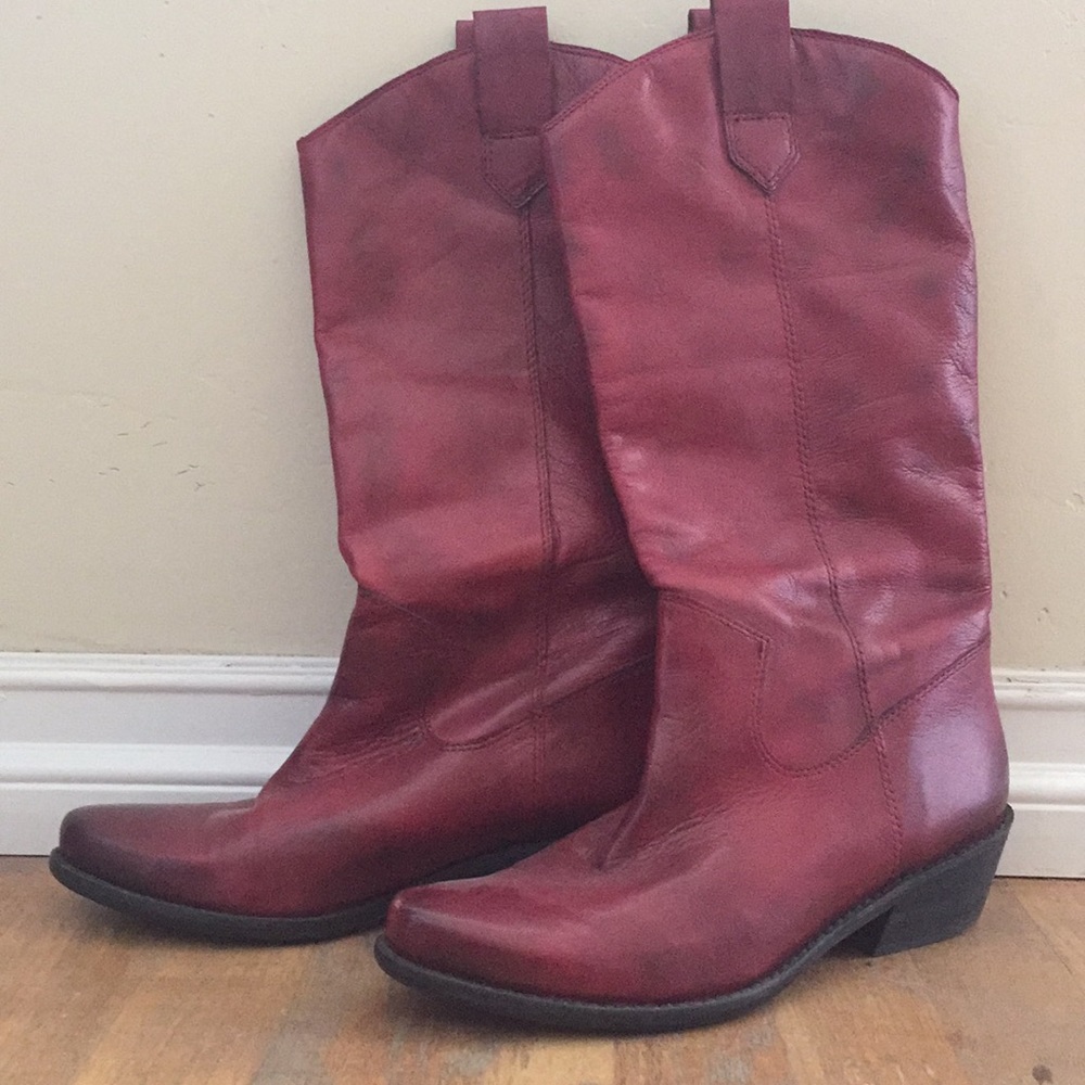 Franco Sarto Walinda Leather Cowboy Western Boots